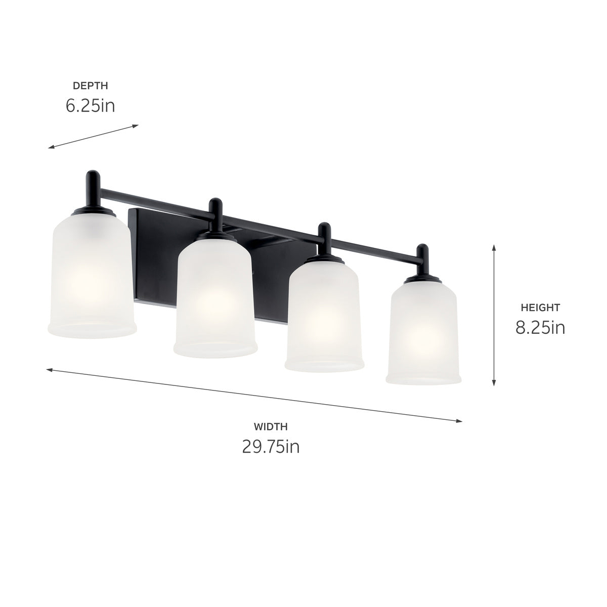 Kichler - 45575BK - Four Light Bath - Shailene - Black