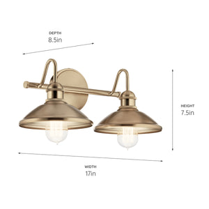 Kichler - 45944CPZ - Two Light Bath - Clyde - Champagne Bronze