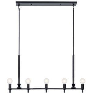 Kichler - 52425BK - Five Light Linear Chandelier - Torvee - Black