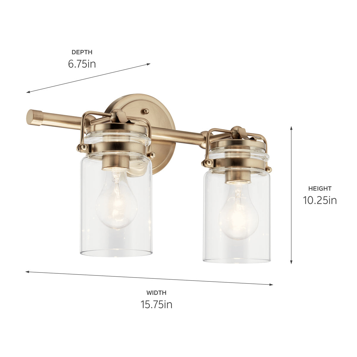 Kichler - 45688CPZ - Two Light Bath - Brinley - Champagne Bronze