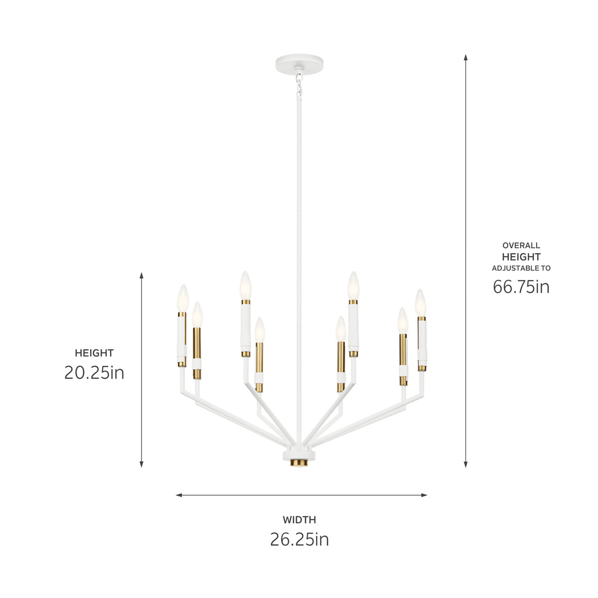 Kichler - 52349WH - Eight Light Chandelier - Armand - White