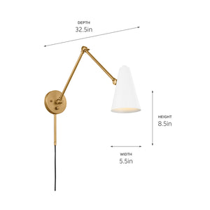 Kichler - 52486NBRW - One Light Wall Sconce - Sylvia - Natural Brass