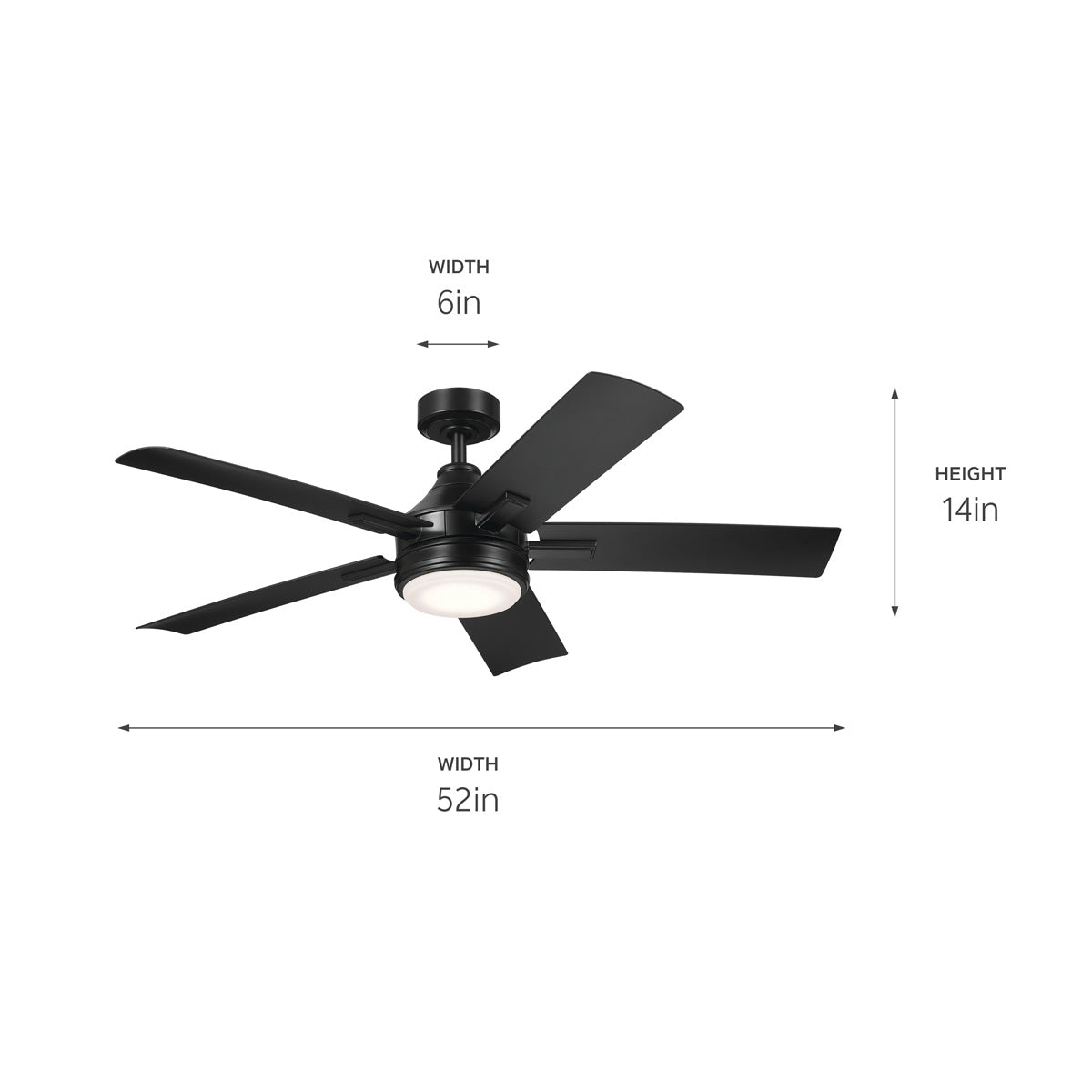 Kichler - 310126SBK - 52"Ceiling Fan - Tide - Satin Black