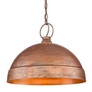 Golden - 0318-L VC - One Light Pendant - Lincoln - Vintage Copper