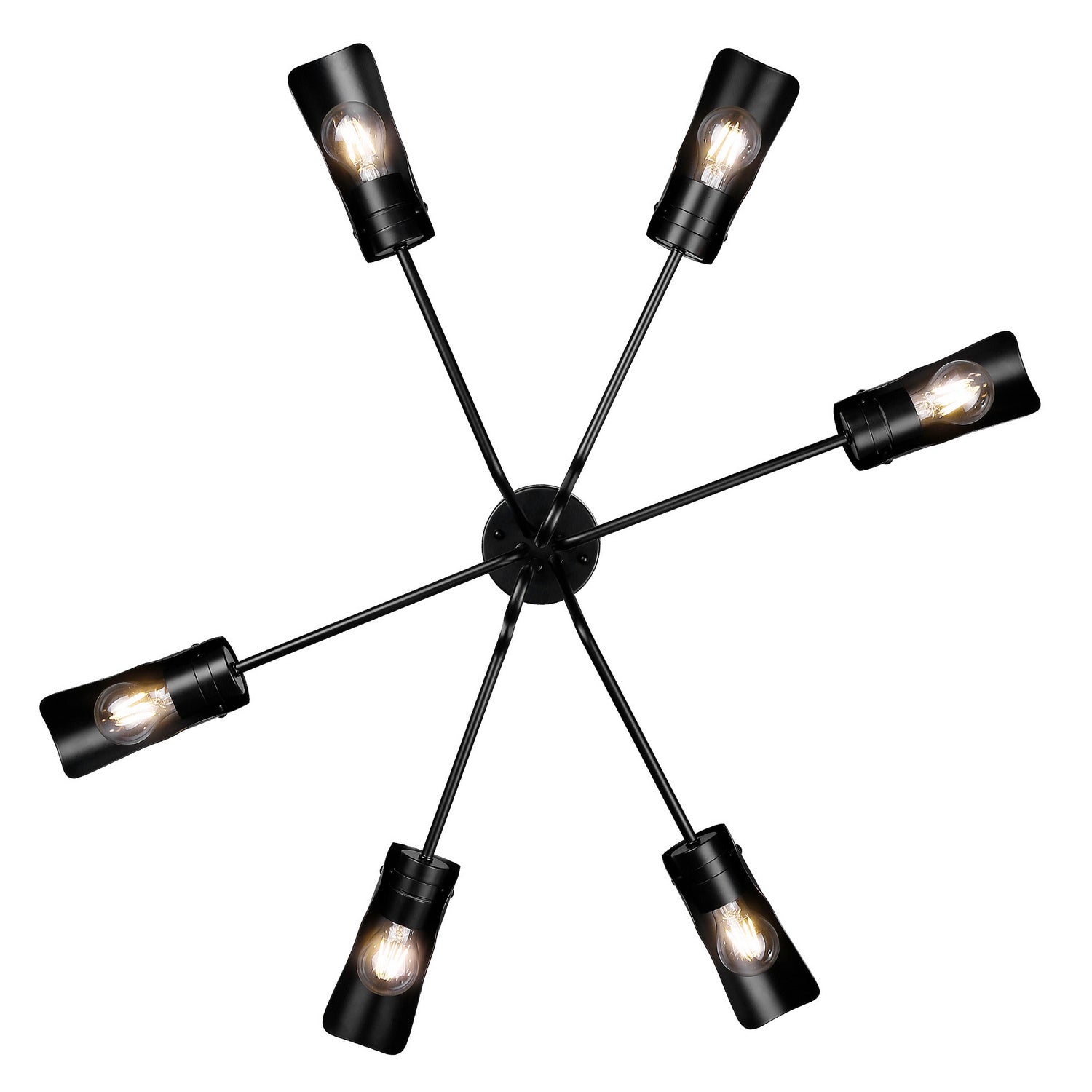 Golden - 1040-6SF BLK - Six Light Semi-Flush Mount - Newton - Matte Black