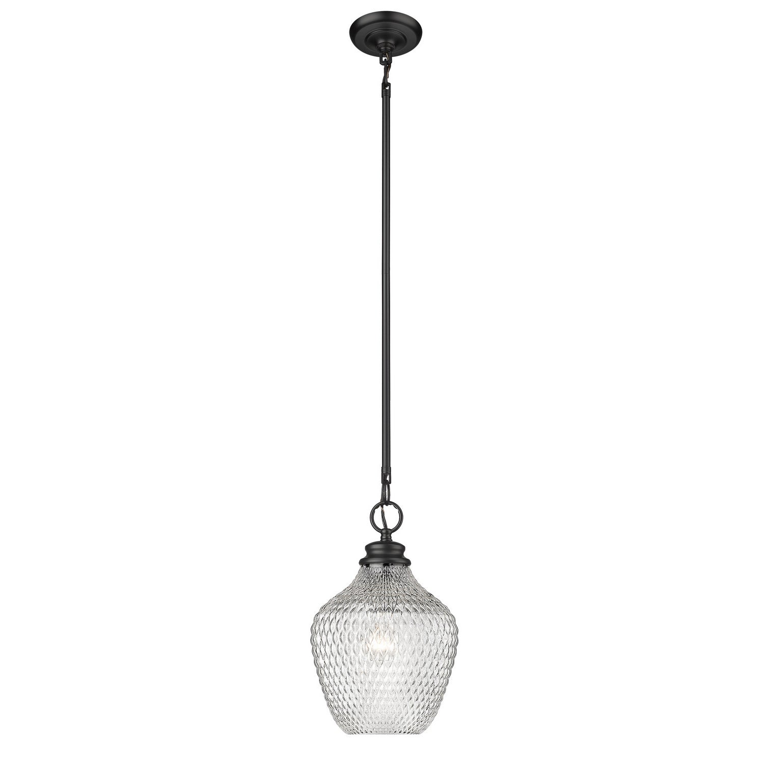 Golden - 1088-M BLK-CLR - One Light Pendant - Adeline - Matte Black