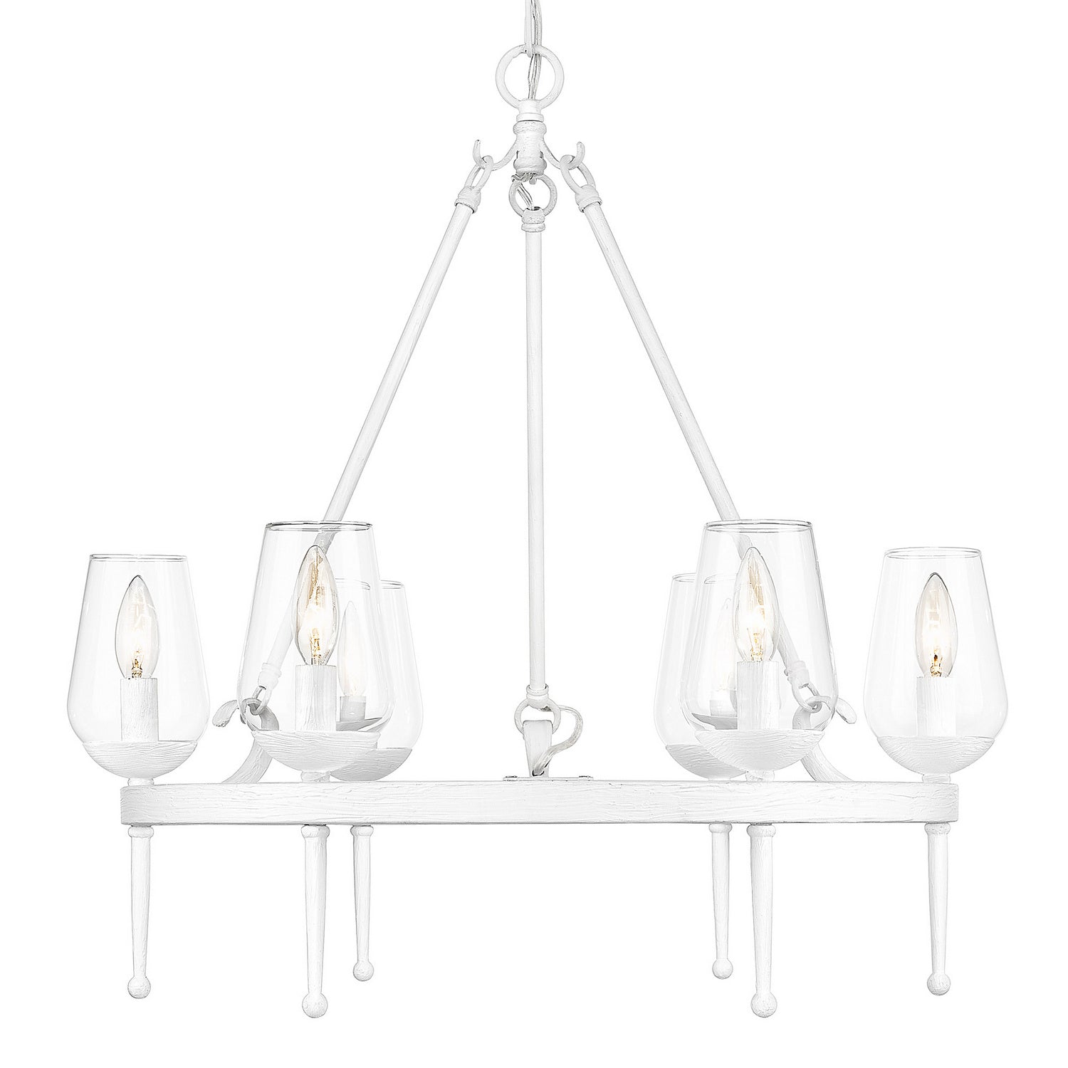 Golden - 1210-6 TWP - Six Light Chandelier - Regent - Textured White Plaster