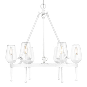 Golden - 1210-6 TWP - Six Light Chandelier - Regent - Textured White Plaster