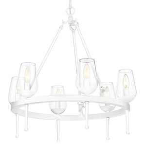 Golden - 1210-6 TWP - Six Light Chandelier - Regent - Textured White Plaster