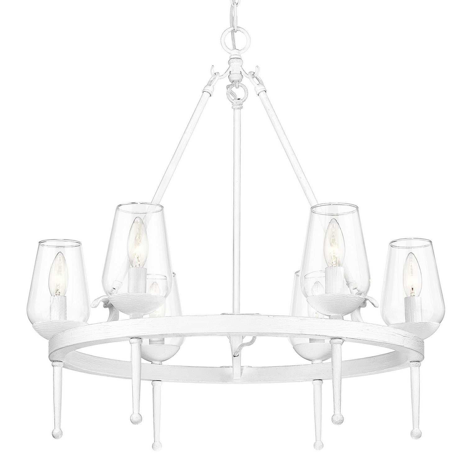 Golden - 1210-6 TWP - Six Light Chandelier - Regent - Textured White Plaster