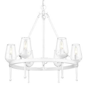 Golden - 1210-6 TWP - Six Light Chandelier - Regent - Textured White Plaster