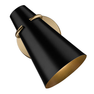 Golden - 2122-1W MBS-BLK - One Light Wall Sconce - Reeva - Modern Brass