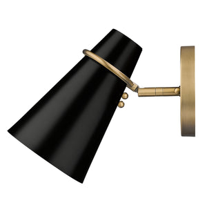 Golden - 2122-1W MBS-BLK - One Light Wall Sconce - Reeva - Modern Brass