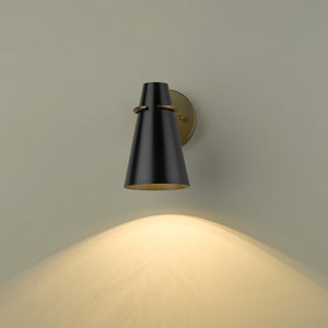 Golden - 2122-1W MBS-BLK - One Light Wall Sconce - Reeva - Modern Brass