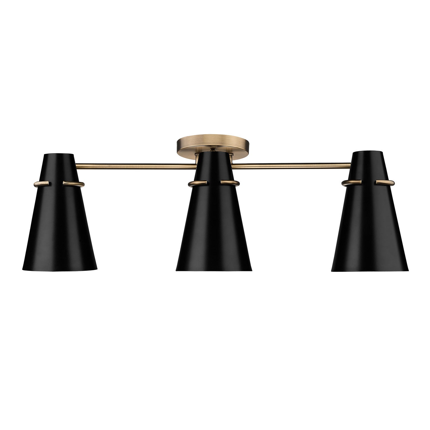 Golden - 2122-3SF MBS-BLK - Three Light Semi-Flush Mount - Reeva - Modern Brass