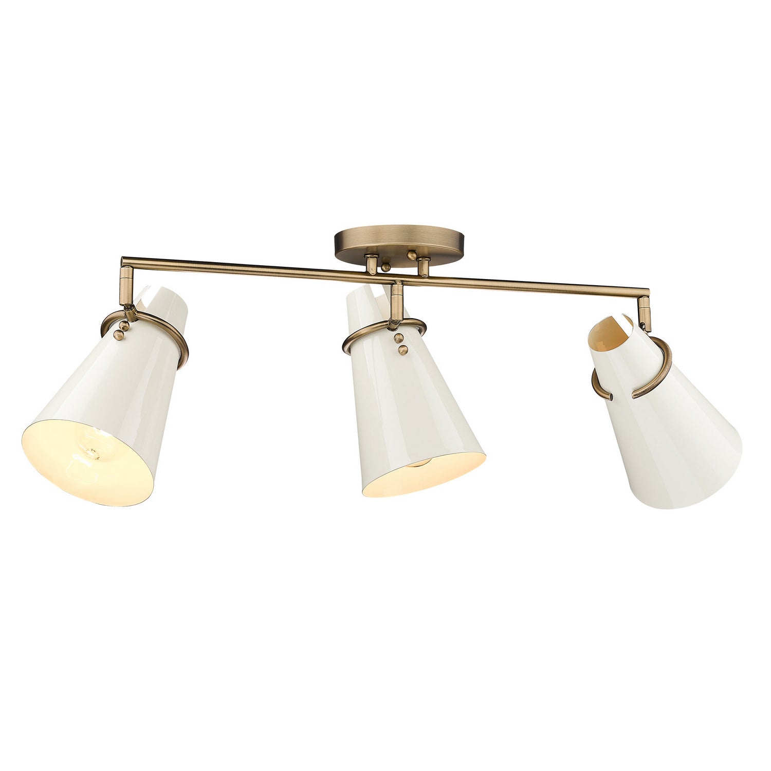 Golden - 2122-3SF MBS-GE - Three Light Semi-Flush Mount - Reeva - Modern Brass