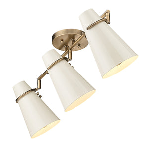 Golden - 2122-3SF MBS-GE - Three Light Semi-Flush Mount - Reeva - Modern Brass