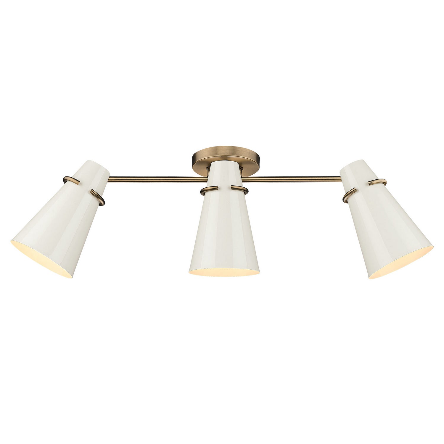 Golden - 2122-3SF MBS-GE - Three Light Semi-Flush Mount - Reeva - Modern Brass