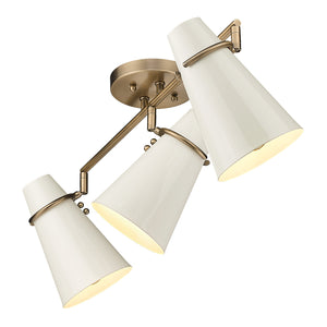 Golden - 2122-3SF MBS-GE - Three Light Semi-Flush Mount - Reeva - Modern Brass