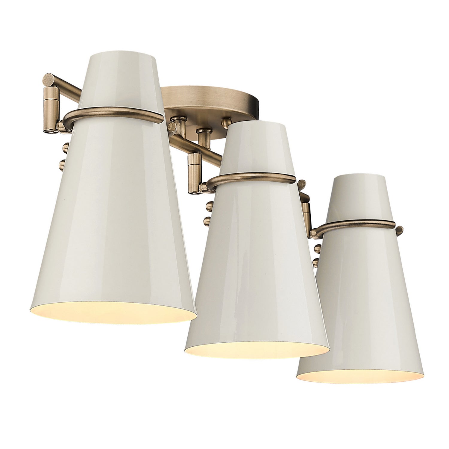 Golden - 2122-3SF MBS-GE - Three Light Semi-Flush Mount - Reeva - Modern Brass