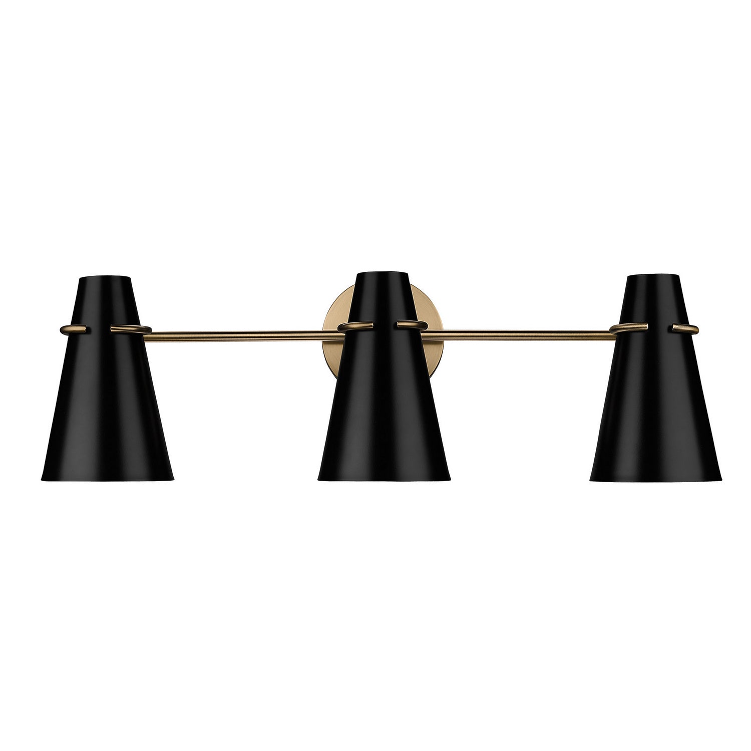 Golden - 2122-BA3 MBS-BLK - Three Light Bath Vanity - Reeva - Modern Brass