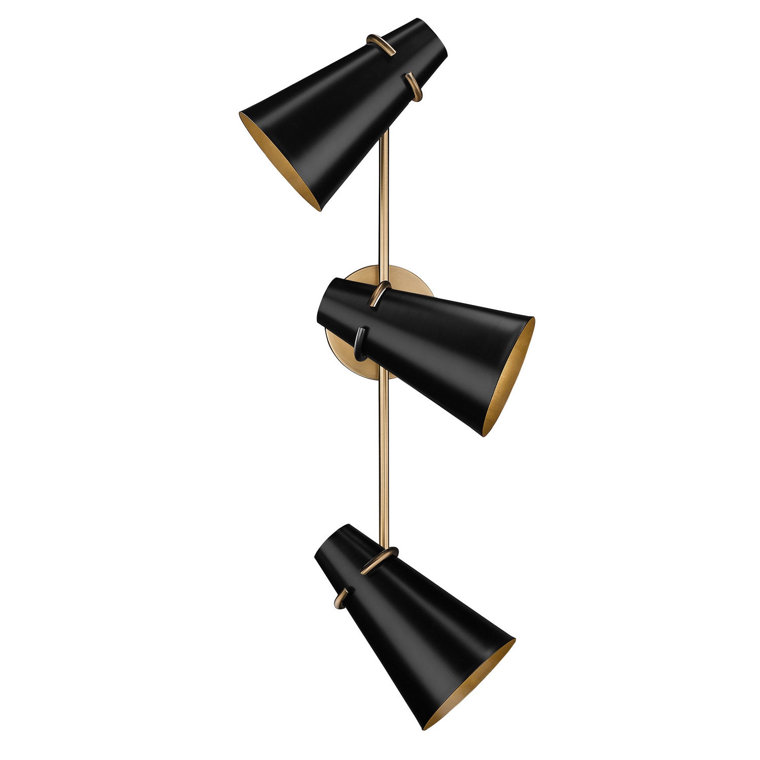 Golden - 2122-BA3 MBS-BLK - Three Light Bath Vanity - Reeva - Modern Brass