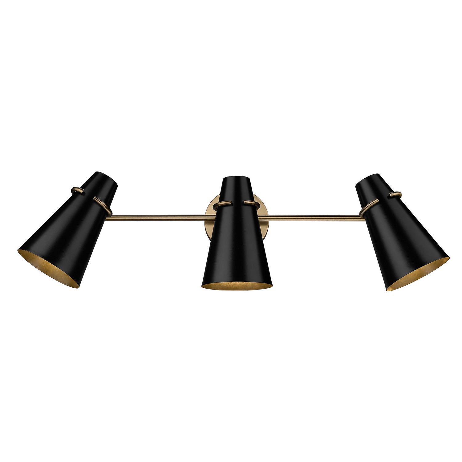 Golden - 2122-BA3 MBS-BLK - Three Light Bath Vanity - Reeva - Modern Brass