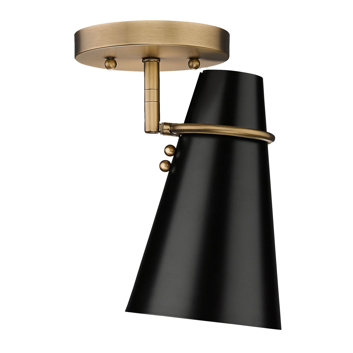 Golden - 2122-SF MBS-BLK - One Light Wall Sconce - Reeva - Modern Brass