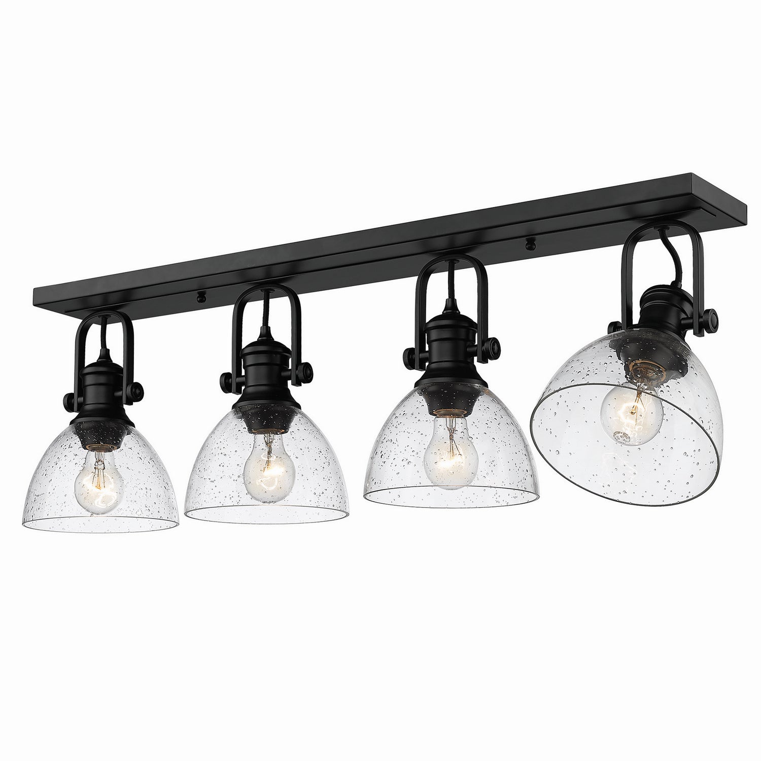 Golden - 3118-4SF BLK-SD - Four Light Semi-Flush Mount - Hines BLK - Matte Black