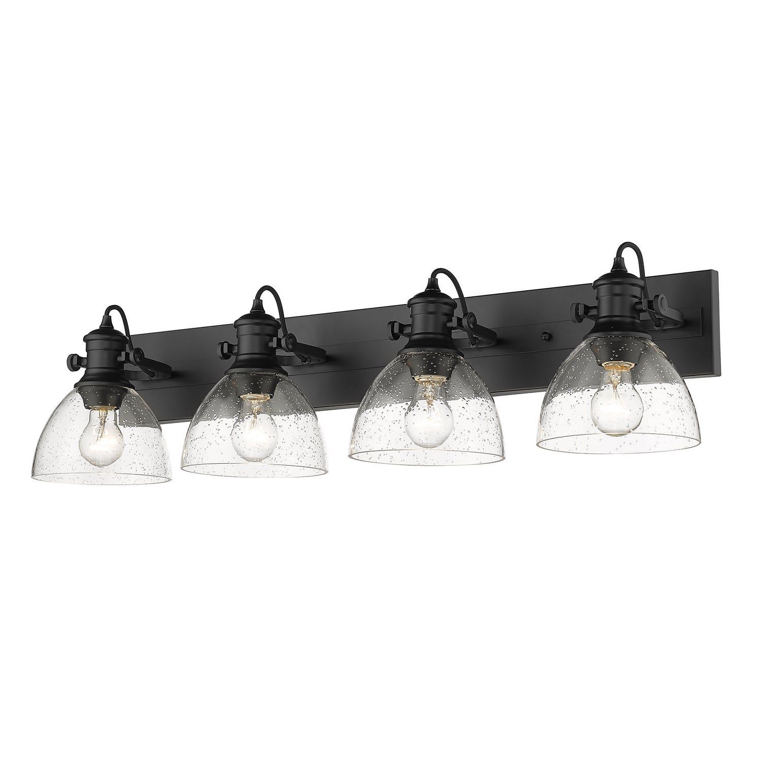 Golden - 3118-4SF BLK-SD - Four Light Semi-Flush Mount - Hines BLK - Matte Black