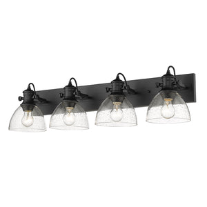 Golden - 3118-4SF BLK-SD - Four Light Semi-Flush Mount - Hines BLK - Matte Black