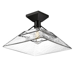 Golden - 3308-SF BLK-WTG - One Light Semi-Flush Mount - Kepler - Matte Black