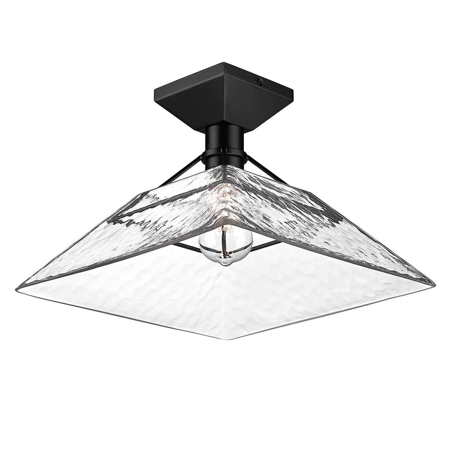 Golden - 3308-SF BLK-WTG - One Light Semi-Flush Mount - Kepler - Matte Black