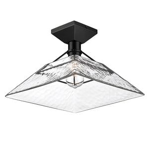 Golden - 3308-SF BLK-WTG - One Light Semi-Flush Mount - Kepler - Matte Black