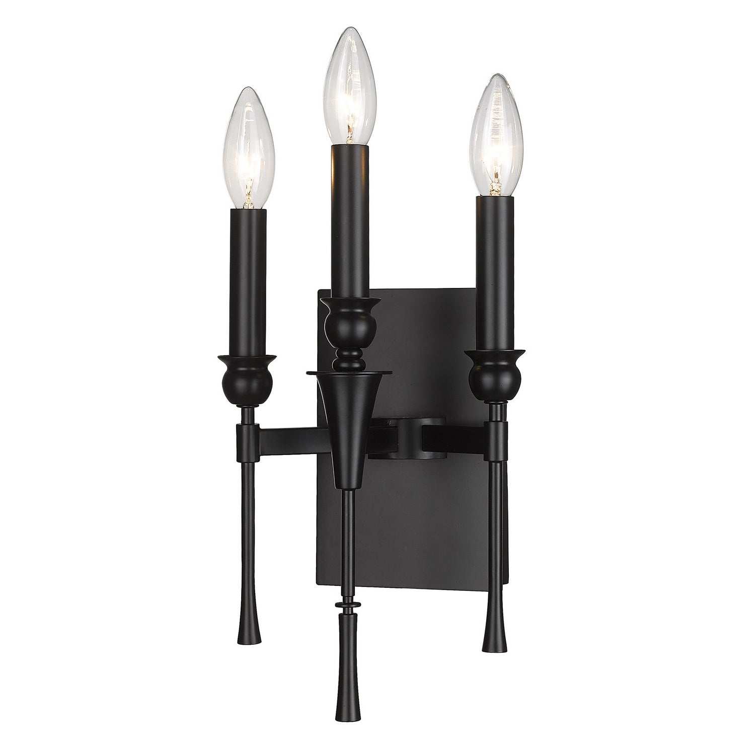 Golden - 3509-WSC BLK - Three Light Wall Sconce - Landon - Matte Black