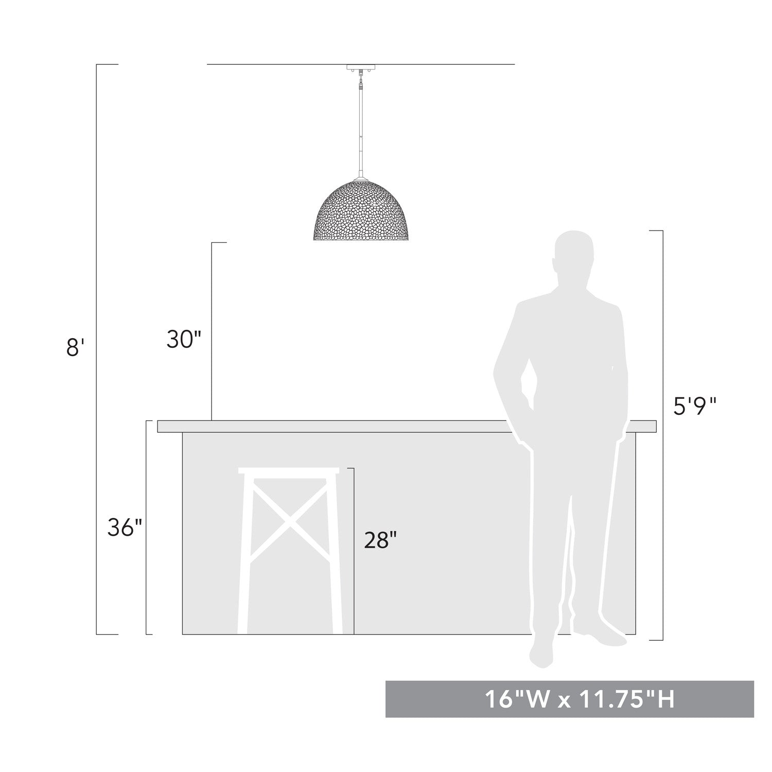 Golden - 6950-L MBS - One Light Pendant - Shepard MBS - Modern Brass