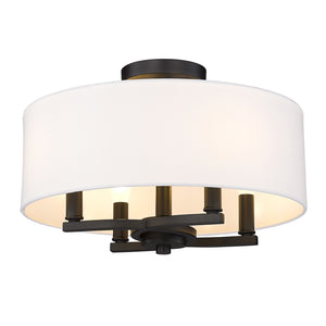 Golden - 7154-SF BLK-MWS - Four Light Semi-Flush Mount - Eliana - Matte Black