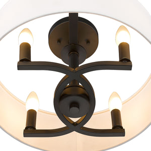 Golden - 7154-SF BLK-MWS - Four Light Semi-Flush Mount - Eliana - Matte Black