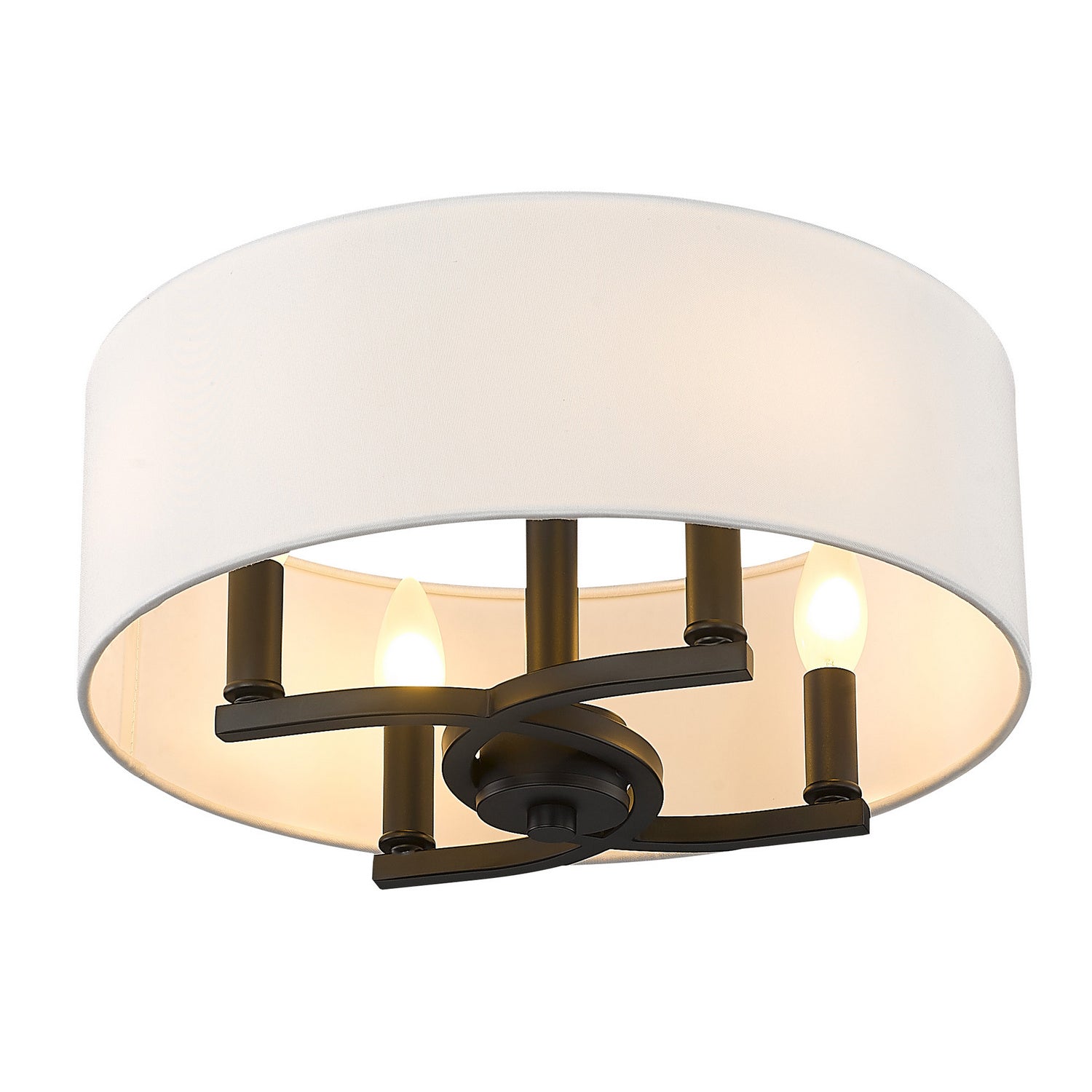 Golden - 7154-SF BLK-MWS - Four Light Semi-Flush Mount - Eliana - Matte Black