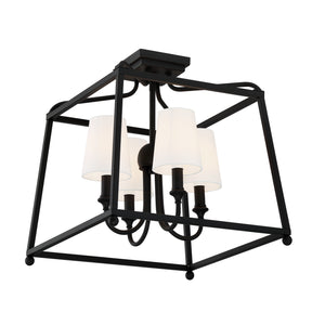 Crystorama - 2243-BF - Four Light Semi Flush Mount - Sylvan - Black Forged