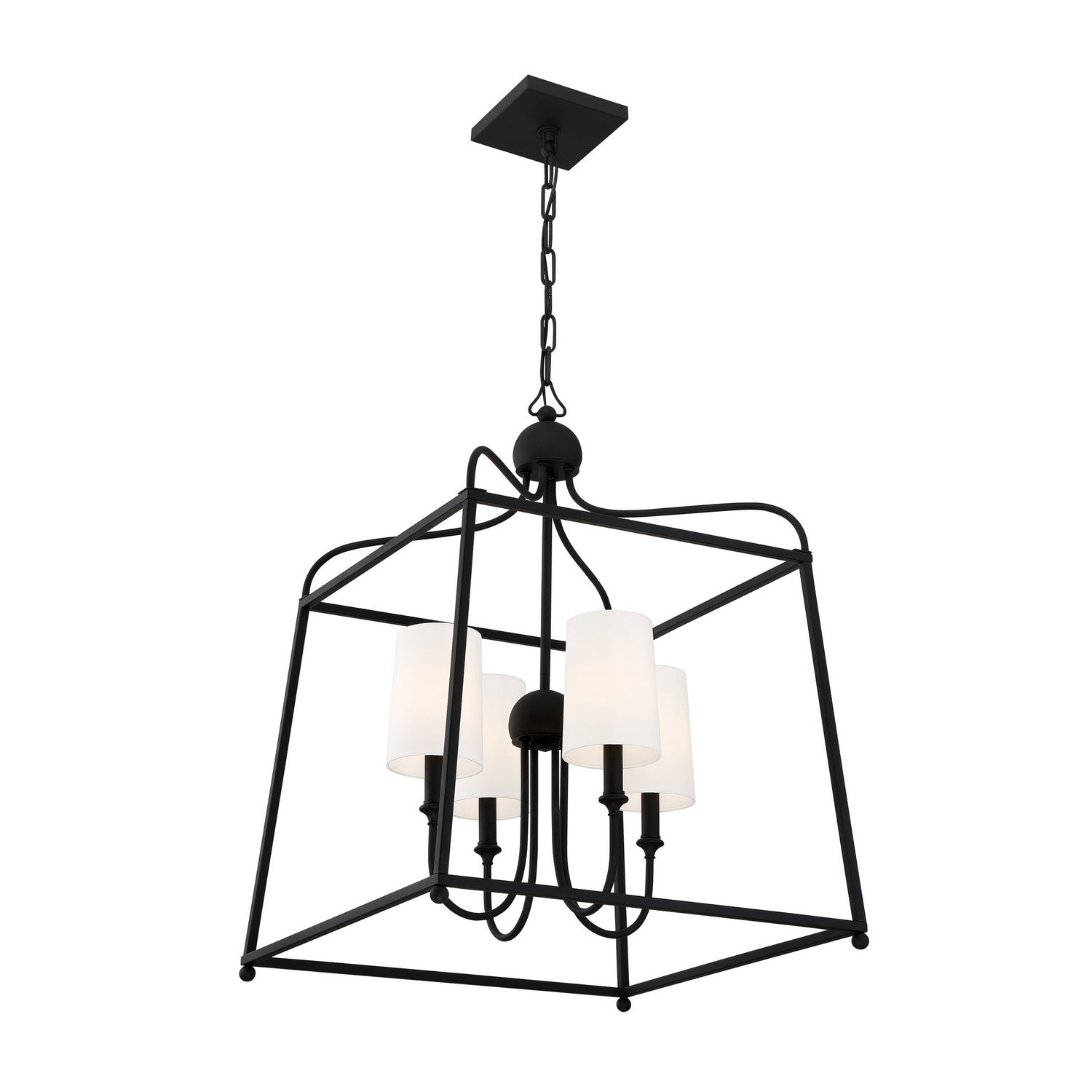 Crystorama - 2244-BF - Four Light Chandelier - Sylvan - Black Forged