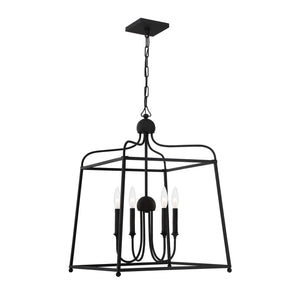 Crystorama - 2244-BF - Four Light Chandelier - Sylvan - Black Forged