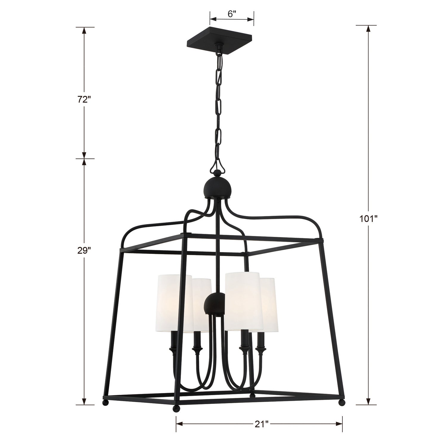 Crystorama - 2244-BF - Four Light Chandelier - Sylvan - Black Forged