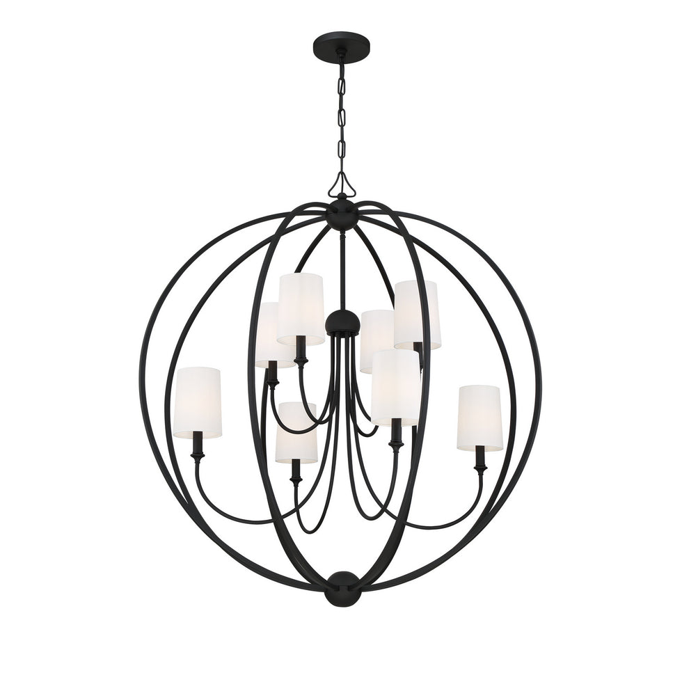 Crystorama - 2246-BF - Eight Light Chandelier - Sylvan - Black Forged