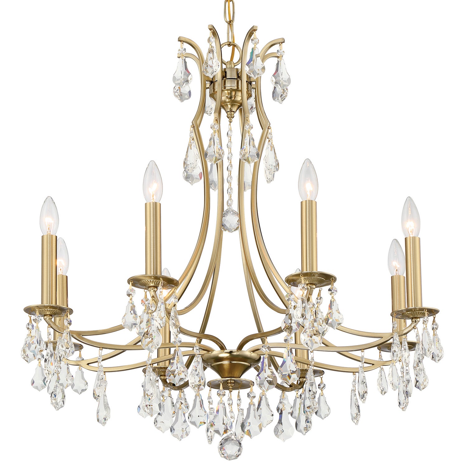 Crystorama - 5938-VG-CL-MWP - Eight Light Chandelier - Cedar - Vibrant Gold