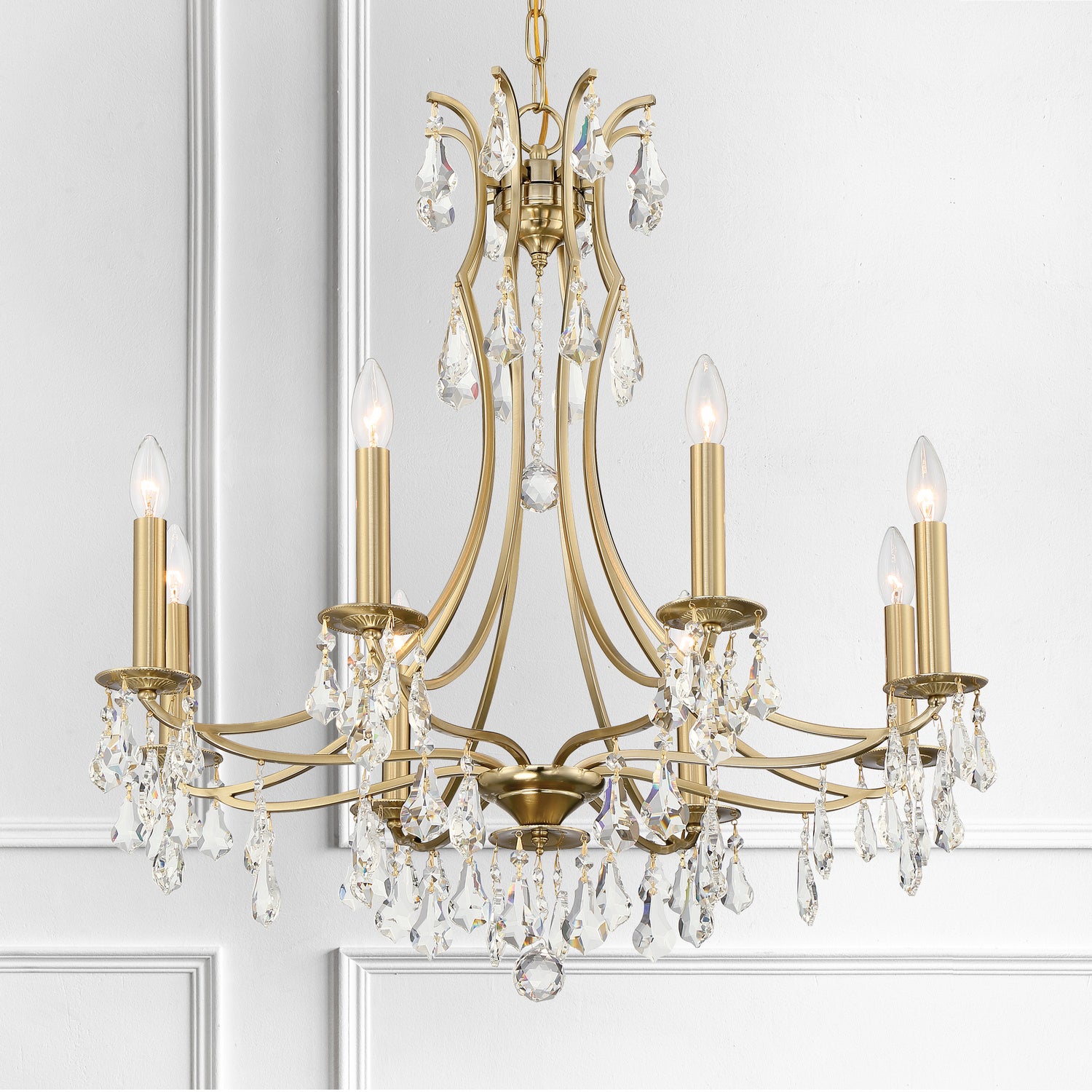 Crystorama - 5938-VG-CL-MWP - Eight Light Chandelier - Cedar - Vibrant Gold