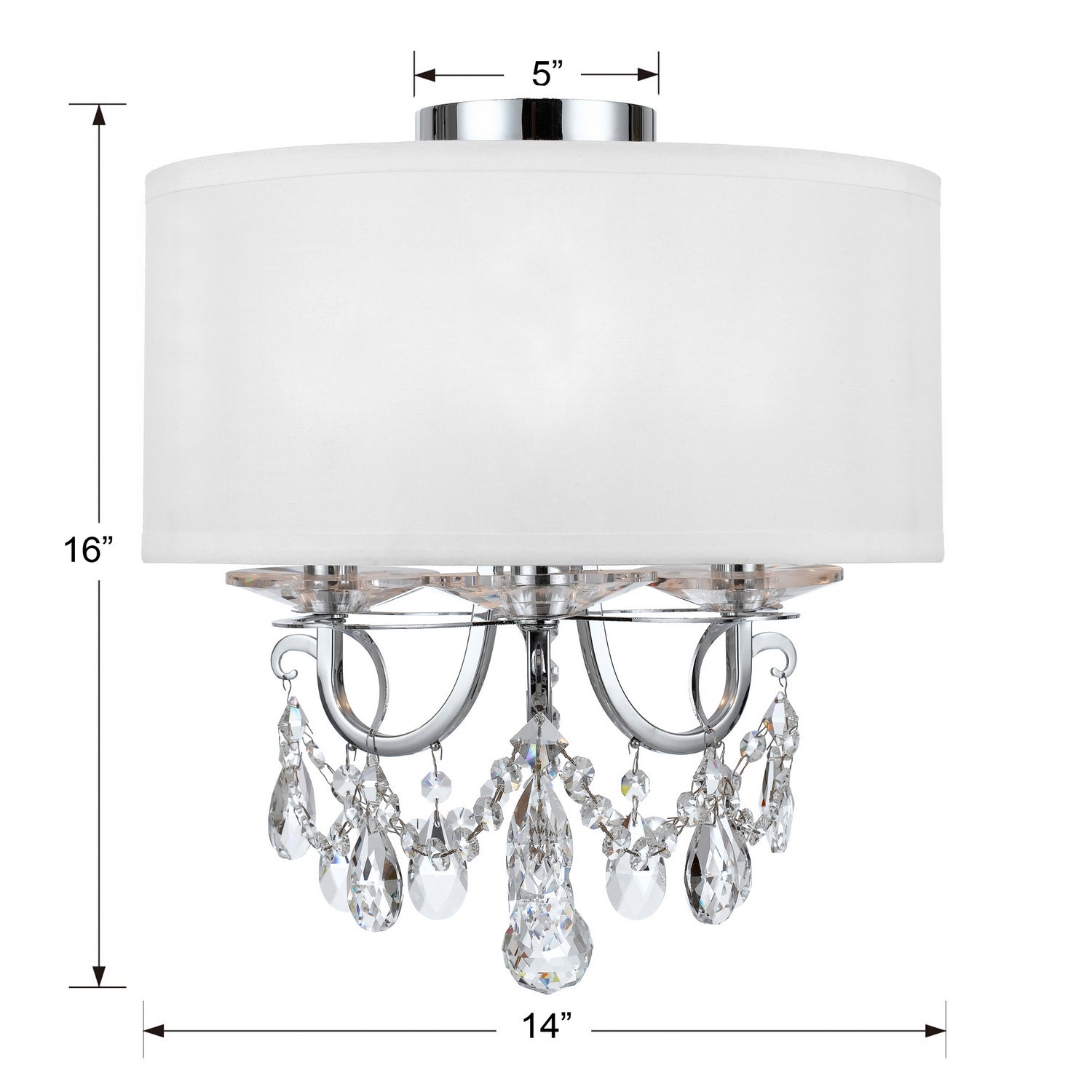 Crystorama - 6623-CH-CL-MWP_CEILING - Three Light Semi Flush Mount - Othello - Polished Chrome