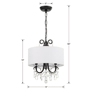 Crystorama - 6623-MK-CL-MWP - Three Light Mini Chandelier - Othello - Matte Black