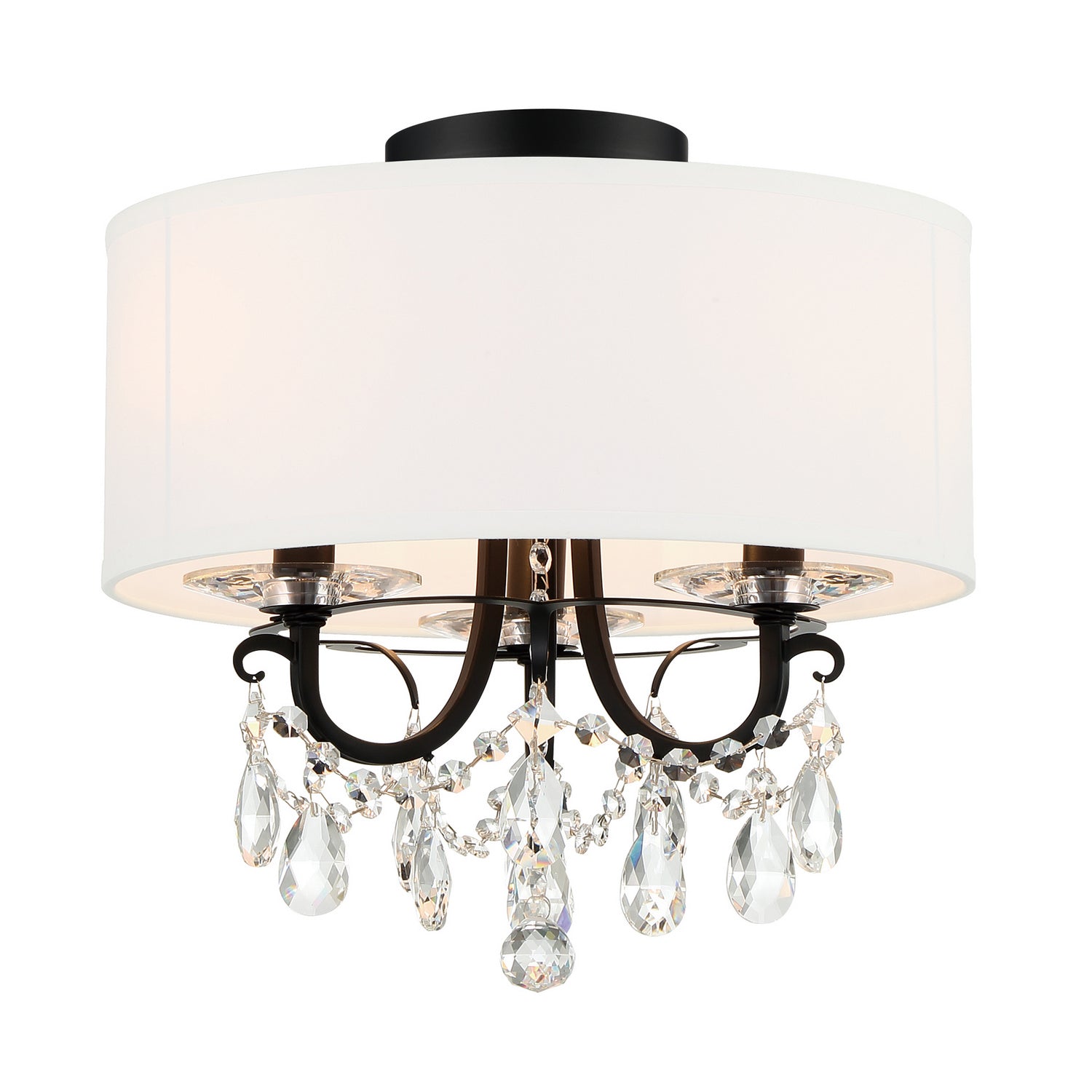 Crystorama - 6623-MK-CL-MWP_CEILING - Three Light Semi Flush Mount - Othello - Matte Black