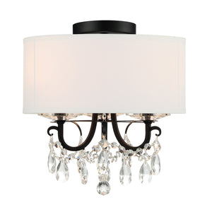 Crystorama - 6623-MK-CL-MWP_CEILING - Three Light Semi Flush Mount - Othello - Matte Black